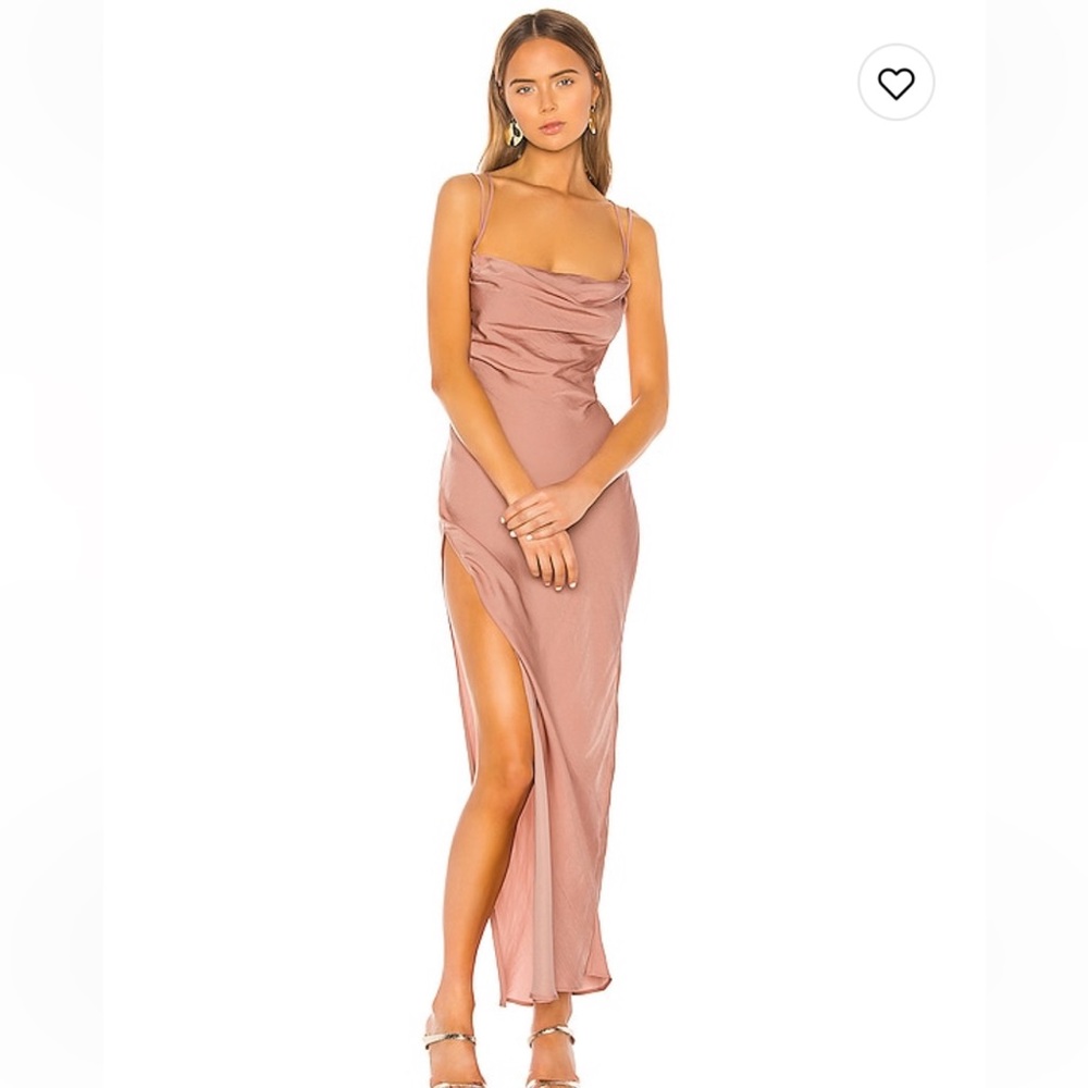 Rose colored gown. Tags still on. Never worn. Beautiful. Needs to be steamed.